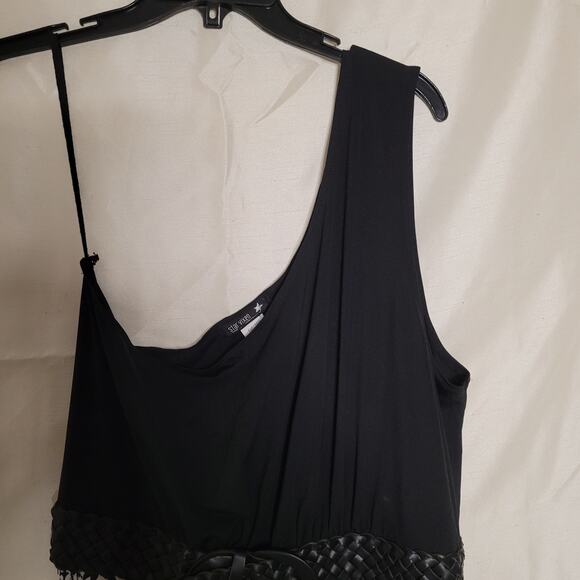 Star Vixen Black & White Animal Print One-Shoulder Maxi Dress - Women's 2XL - Picture 3 of 10